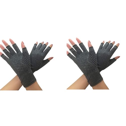 Verasail Kompressions Handschuh für Rheuma, Arthrose - Hitze Handschuhe für das Computer Tippen, Schmerz Linderung bei Arthritischen Gelenken, Tunnel - Männer, Frauen (2 Paar) (L) von Verasail