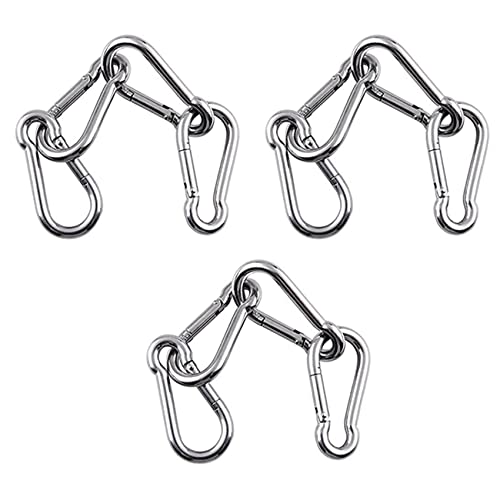 Vereen 12 Teilige M6 Karabiner Haken Hoch Leistungs Schaukel Set Aus Edelstahl 304 Zubehör für Fitness, Camping und Reisen von Vereen