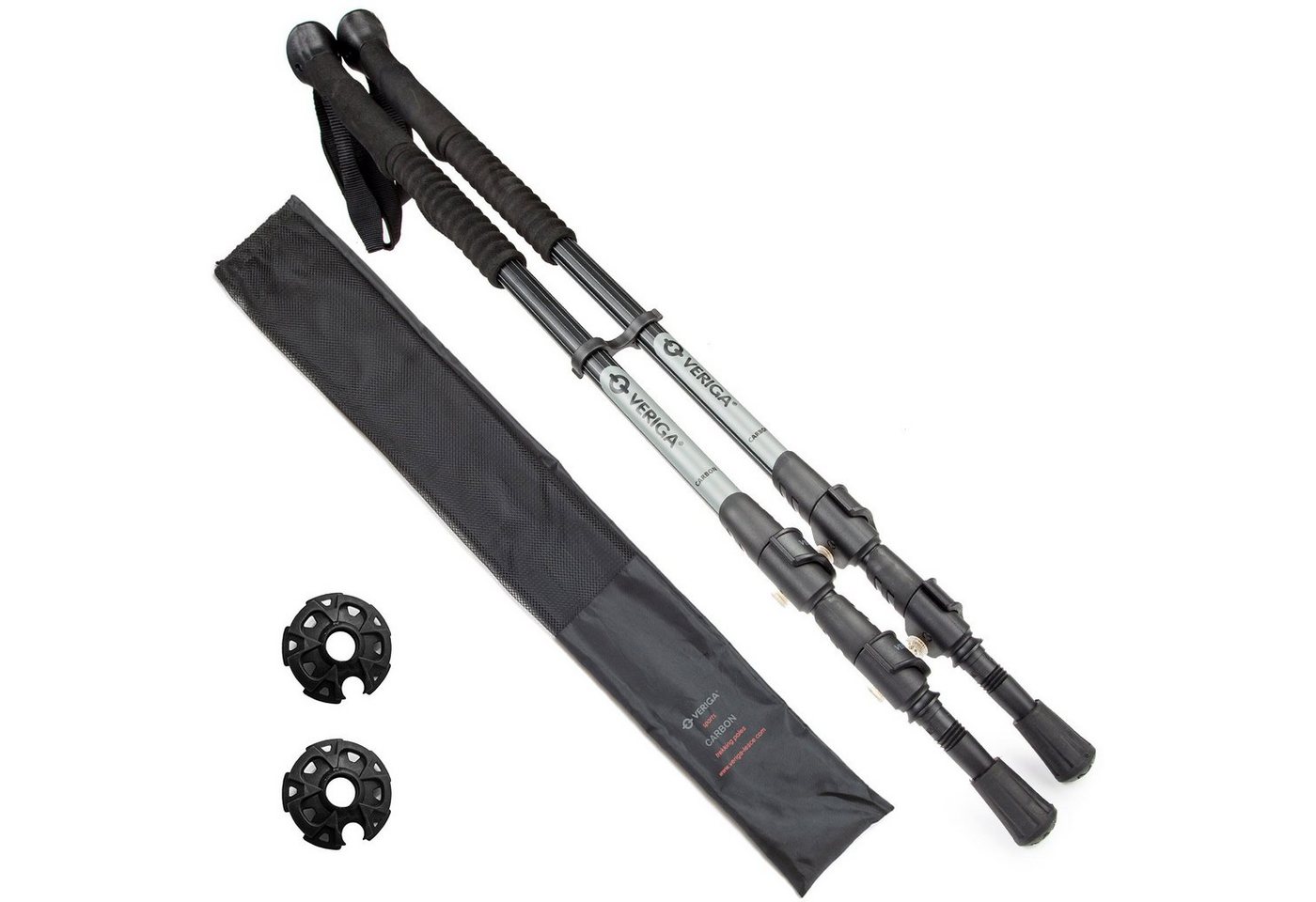 Veriga Trekking-Stöcke Teleskop Trekkingstöcke Nordic Walking, Wander Stöcke 69-135cm 100% Carbon von Veriga