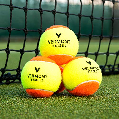 Vermont Tennisbälle | Training Tennis Balls - ITF-genehmigte Tennis Bälle - alle Spielplatzoberfläche | Tennisbälle Kinder | Tennis Zubehör | Tennisbälle Training (60 Bälle (Eimer), Mini Orange) von Vermont
