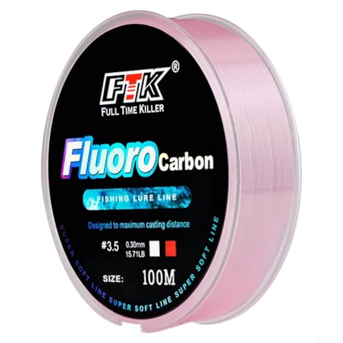 Angler's Choice Fluorocarbon-Angelköderschnur, optimale Stärke und geringe Sichtbarkeit, 4,5–0,35 mm, 9,7 kg, Rosa, 100 m Angler's Choice Fluorocarbon-Angelköderschnur, optimale Stärke und geringe Sichtbarkeit, 4,5–0,35 mm, 9,7 kg, Rosa, 100 m von VersaGenius