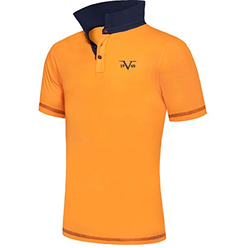 Versace 1969 Abbigliamento Sportivo SRL 19V69 Poloshirt Herren V107 by (Model: C454 - Herren, orange-Navy; Größe: XL) FBA von Versace 1969 Abbigliamento Sportivo SRL