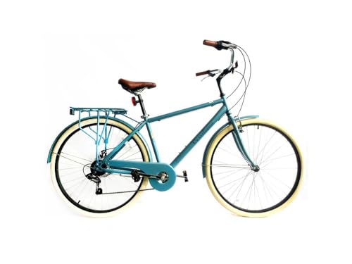 Versiliana Vintage-Fahrräder – Citybike – widerstandsfähig – praktisch – komfortabel – perfekt für die Fortbewegung in der Stadt (Men 28", Blue AVIO/Cream) von Versiliana