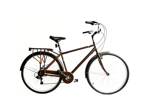 Versiliana Vintage-Fahrräder – Citybike – widerstandsfähig – praktisch – komfortabel – perfekt für die Fortbewegung in der Stadt (Men 28", Tabacco/Black) von Versiliana