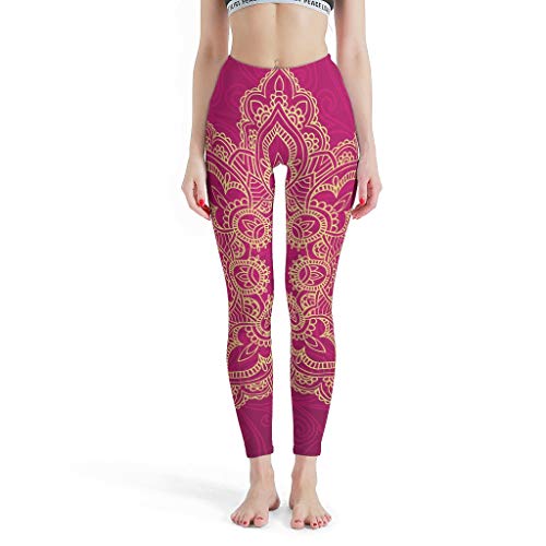 Veryday Mandala Lotus Damen Yoga Leggings Lange Hohe Taille Blinkdicht Yogahose Sporthose Fitnesshose Laufhose Freizeithose Gym Workout Leggings von Veryday