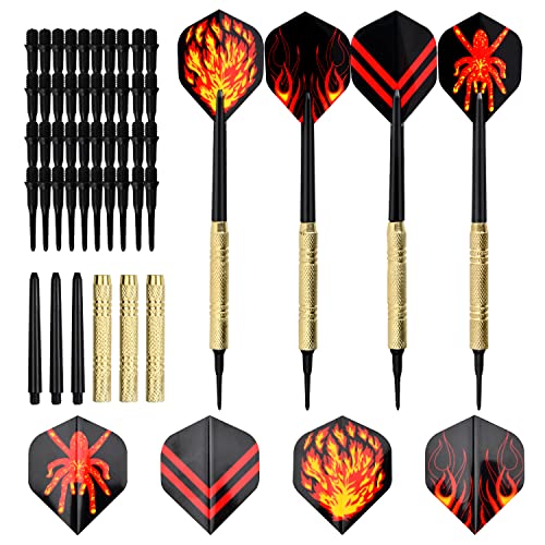 Vesaneae 14 Gr. Softdarts Dartpfeile, 12 Stück Soft Darts Set, Dartpfeile mit kunststoffspitze, Profi Softdarts, Dartpfeile Plastik, Soft Tip Darts, Darts Unisex-Adult, Dartpfeile mit 100 Dartspitzen von Vesaneae