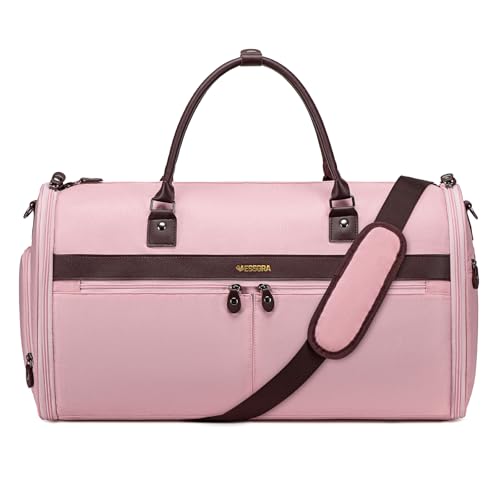 Vessgra Kleidersäcke für Reisen, Kleidersack Reisetaschen für Anzüge, Handgepäck Kleidersack mit Schuhfach für Männer und Frauen, 2 in 1 Garment Duffel Bag Anzugtasche mit Schuhtasche (Rosa) von Vessgra