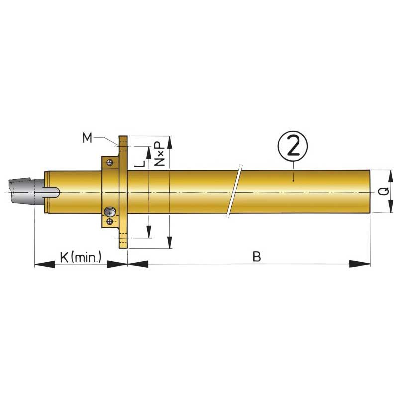 Vetus 1 M Outer Bearing With Bronze Tube Golden 30 mm von Vetus