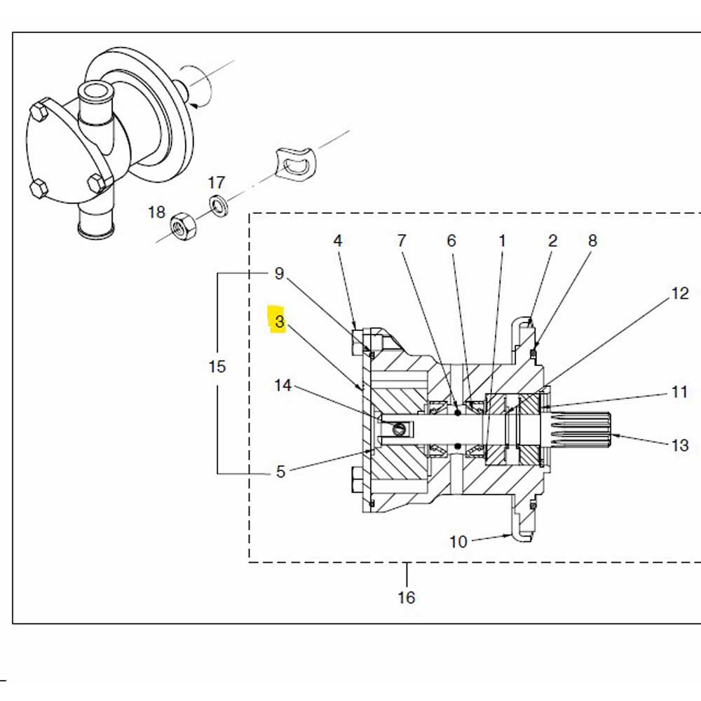 Vetus 3-loch Impeller Pump Spare Part Set Silber Vetus 3-loch Impeller Pump Spare Part Set Silber von Vetus