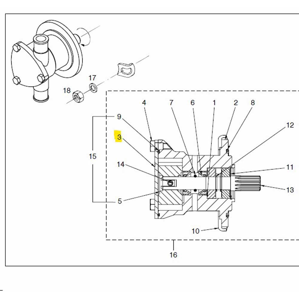 Vetus 3-loch Impeller Pump Spare Part Set Silber von Vetus