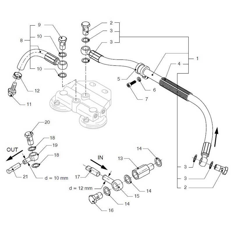 Vetus Assembly Dedicated 1/6 Cylinder Fuel Hose Silber Vetus Assembly Dedicated 1/6 Cylinder Fuel Hose Silber von Vetus