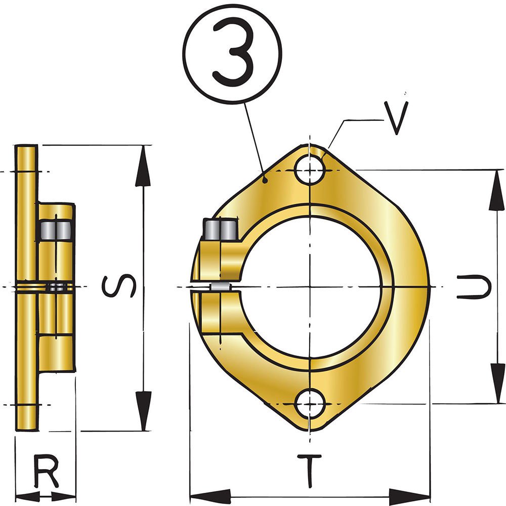 Vetus Bl Mounting Flange For Stern Tube Golden 50 mm von Vetus