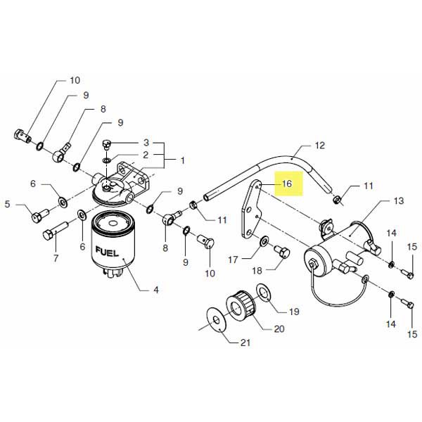 Vetus D2009 Support Fuel Pump Silber von Vetus