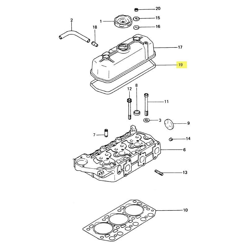 Vetus M3.10 Engine Cylinder Head Rocker Cover Gasket Silber von Vetus