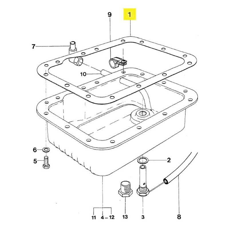 Vetus M3.10 Oil Sump Gasket Silber Vetus M3.10 Oil Sump Gasket Silber von Vetus