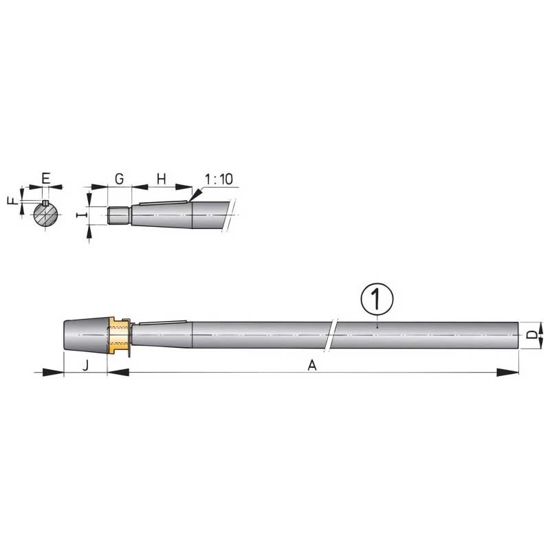 Vetus Sa Blind Nut Propeller Shaft Silber 2000 x 30 mm von Vetus