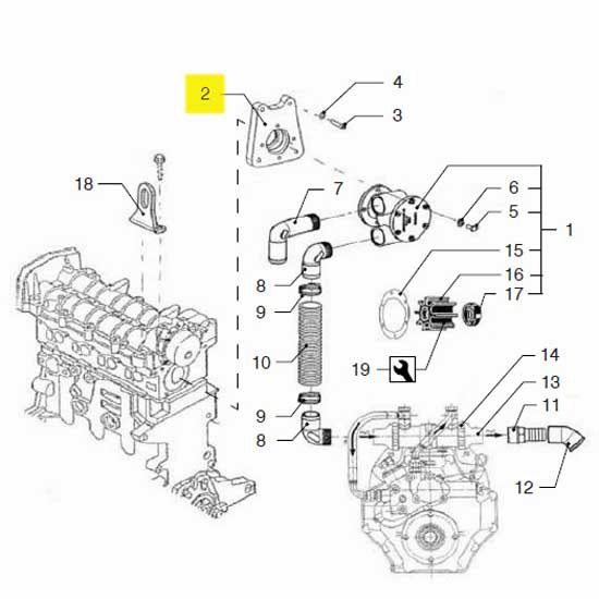 Vetus Vf4/5 Raw Water Pump Support Silber Vetus Vf4/5 Raw Water Pump Support Silber von Vetus