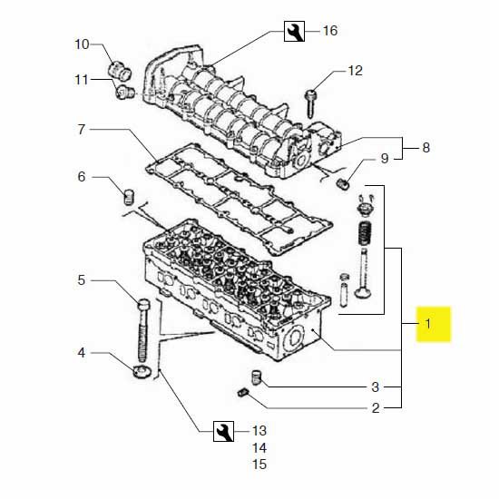 Vetus Vf5.220e Vf5.250e Cylinder Head Assembly Silber Vetus Vf5.220e Vf5.250e Cylinder Head Assembly Silber von Vetus