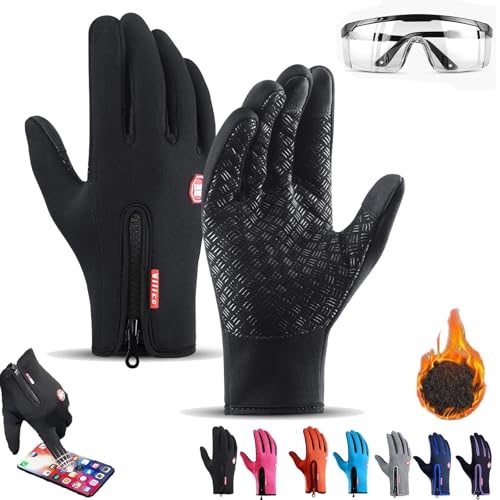 Vgpbphj Frostfit - Thermo Handschuhe Perfekt Für Rjedes Abenteuer, Thermo Handschuhe Fahrrad, Warme Winterhandschuhe Mit Wasserabweisender Beschichtung Und Touchscreen-Funktion Winddicht (Black, L) von Vgpbphj