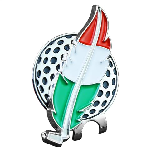 Vgvgaj Golfball-Marker- -Clip, tragbarer Ballmarker-Clip, Golfball-Marker- -Clip, Golfzubehör, dreifarbige Feder-Golfball-Marker für Damen und Herren von Vgvgaj