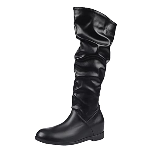 Vhersily Damen-Stiefel, hoch, leicht, bequem, mit rutschfestem Absatz, Schneestiefel, Schneestiefel, Winterstiefel, warm, ausgerichtet, Wanderstiefel von Vhersily