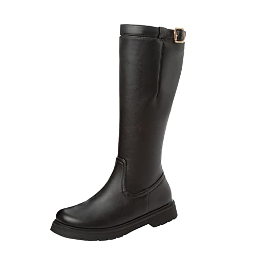 Vhersily Damen Stiefeletten mit breitem Absatz Midi Winter Bequem Elegant Casual Stiefel Schneestiefel Winterstiefel Damen Warm Ausgerichtet Wanderstiefel von Vhersily