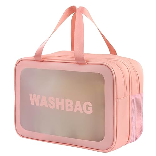 Vhersily Kosmetiktasche, Kulturbeutel, transparent, PVC, wasserdicht, für Damen und Herren, für Badezimmer, Pool, Reisen, Flugzeug von Vhersily