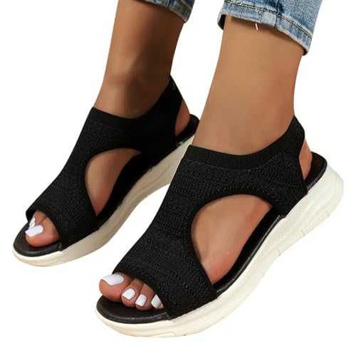 Vhersily Orthopädische Sandalen Damen Sommer Bequeme Elegante Mesh Schuhe Casual Leicht Offene Sandale Rutschfest Sportlich Waschbar Weiche Wanderschuhe Atmungsaktiv mit Memory Foam Outdoor von Vhersily