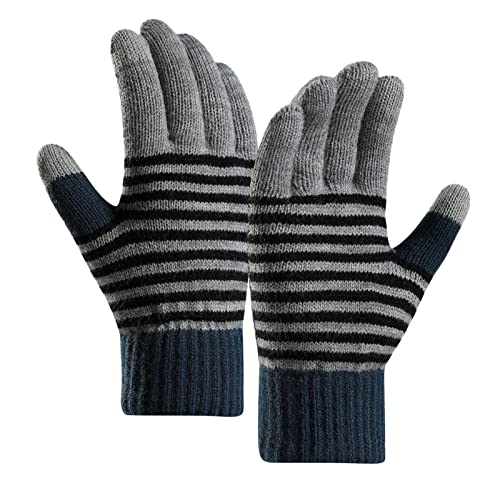 Vhersily Thermo-Winterhandschuhe, Fleecefutter, Strickhandschuhe, Touchscreen-Idee, zum Laufen, Radfahren, Skifahren, Damen und Herren von Vhersily