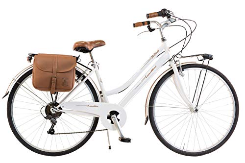 Via Veneto by Canellini Damen-Citybike im Vintage-Stil, aus Stahl, Bianco von Via Veneto by Canellini