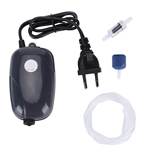 ViaGasaFamido Aquarium Luftpumpe, RS-290 Aquarium Xygen Pump Kit Aquarium Einstellbare Luftpumpe mit geringem Stromverbrauch für Süßwasser Marine Aquarium EU Stecker 220VLuftpumpen von ViaGasaFamido