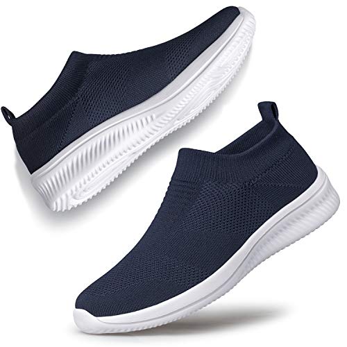 vibdiv Leichte Damenschuhe Slipper Wanderschuhe Flache Schuhe Atmungsaktiv Bequem zum Joggen Arbeiten Blau 38 von vibdiv