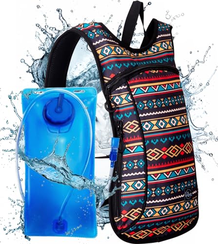 Vibe Trinkrucksack aus recyceltem Polyester – 2 l Blase für Damen und Herren(Tribal) von Vibe Festival Gear
