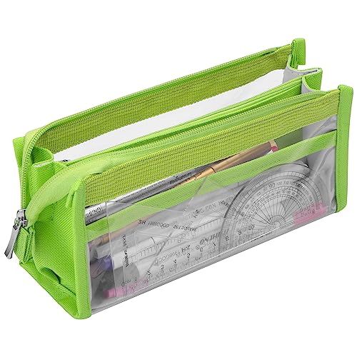 Transparentes Federmäppchen, großes Fassungsvermögen, Federmäppchen für Mädchen und Jungen, Federmäppchen, wasserdicht, PVC-Tasche, Organizer für Studenten, Büro, Kunst, Schulbedarf, Kosmetik, von Vibering