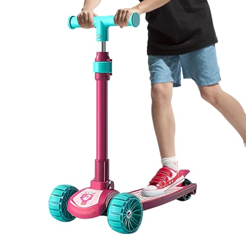 Faltbarer Tretroller für Kinder, verstellbarer Kinderroller mit Fußbremse, Outdoor-Rad-Tretroller für Kinder, zusammenklappbarer Roller mit Fußbremse von Vibhgtf