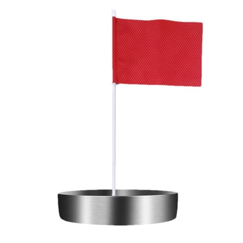 Golf Hole Cup – Golf Hole Cup mit Flagge | Golf-Putting-Cup aus Edelstahl mit Flagge, Trainingshilfe für Golf-Loch-Übungen im Innen- und Außenbereich, Haus, Garten, Rasen von Vibhgtf