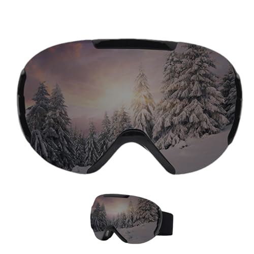 Vibhgtf Otg Schneebrille, Schnee-Skibrille mit TPU-Rahmen, unzerbrechliche PC-Gläser, Schneeskibrille für Kinder, Winter-Schneesportbrille, Jugendliche, Anti-Beschlag-Skibrille für Skifahren, von Vibhgtf