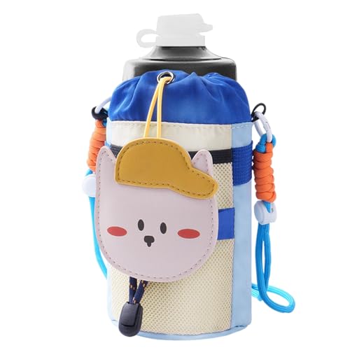 Vibhgtf Wasserflaschentasche – Cartoon-isolierter Wasserflaschenträger mit seitlicher Handytasche und verstellbarem Riemen | 1,4 l Trinkflaschenhalter, Trinkbeutel-Rucksack für Outdoor-Radfahren von Vibhgtf