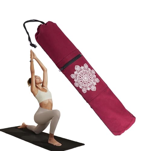 Yogamatten-Tragetasche – Yogamatten-Halter, Yogamatten-Tragetasche mit durchgehendem Reißverschluss | Pliates Gym-Übungsmatten-Rucksack, verstellbare Schultergurt-Aufbewahrungstasche, Yogamatten-Aufbe von Vibhgtf