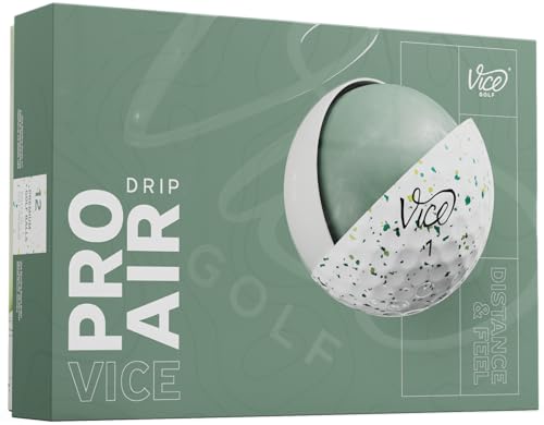 Vice Pro Air Golfbälle (Modell 2025) (Petrol/Yellow Drip) von Vice Golf