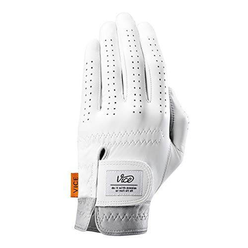 Vice Golf PURE WHITE | Leder Golfhandschuh | Eigenschaften: Direktes Gefühl, Volle Kontrolle, Maximaler Halt, Idealer Komfort | Profil: Für ambitionierte Golfer von Vice