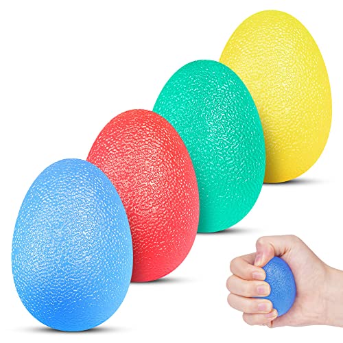 Vicloon Eiförmige Griffbälle, 4pcs Antistressball mit unterschiedlichen Härtegrade, Griffbälle Finger, Klettern Ball fur Kräftigung von Hand und Finger und Druckentlastung von Vicloon