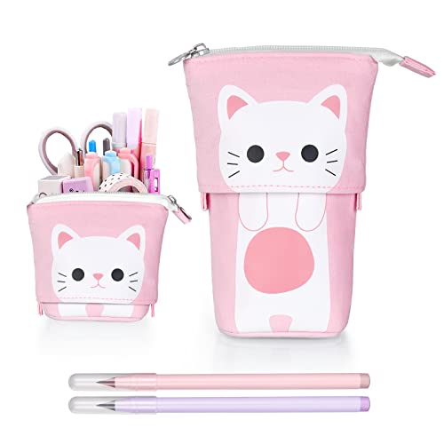 Vicloon Federmäppchen Reißverschluss, Federmäppchen Mädchen, Schlampermäppchen und Stifteköcher 2-in-1, Teleskopisch Mäppchen, mit 2 Ewiger Stift, Cartoon Katze für Teenager Mädchen Vicloon Federmäppchen Reißverschluss, Federmäppchen Mädchen, Schlampermäppchen und Stifteköcher 2-in-1, Teleskopisch Mäppchen, mit 2 Ewiger Stift, Cartoon Katze für Teenager Mädchen von Vicloon