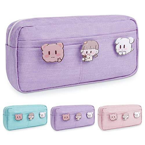 Vicloon Federmäppchen Mädchen Mäppchen Große Kapazität Pencil Case mit 2 Fächern Federtaschen, Schlampermäppchen mit 3 Abzeichen, Etui Stifte für Mädchen Studentin Stiftetasche für Mädchen Geschenk Vicloon Federmäppchen Mädchen Mäppchen Große Kapazität Pencil Case mit 2 Fächern Federtaschen, Schlampermäppchen mit 3 Abzeichen, Etui Stifte für Mädchen Studentin Stiftetasche für Mädchen Geschenk von Vicloon