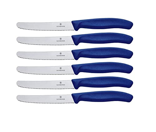 Victorinox 6 Stück Tafelmesser Neue Griffform Swiss Classic (6er Pack, Blau) Victorinox 6 Stück Tafelmesser Neue Griffform Swiss Classic (6er Pack, Blau) von Victorinox