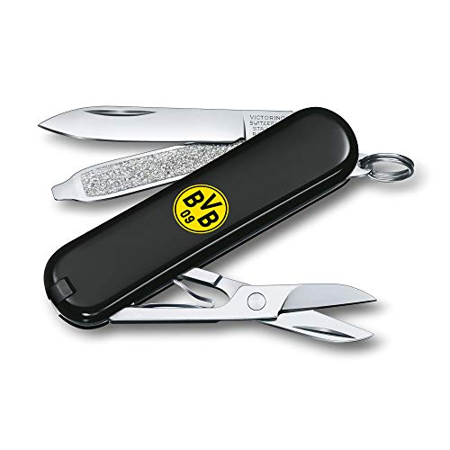 VICTORINOX Taschenmesser Classic SD BVB-Edition, 7 Funktionen, Swiss Made, Multitool mit kleiner Klinge, Schere, Nagelfeile, Schwarz/Gelb von Victorinox