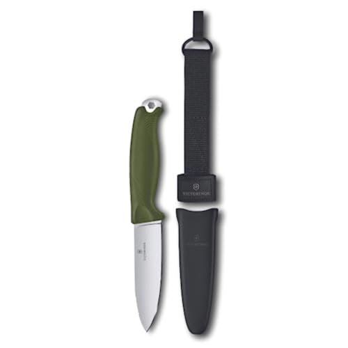 Victorinox Taschenmesser Venture, 5 Funktionen, Swiss Made, Feststehendes Outdoor Messer inkl. 10,5 cm Klinge und Sechskantloch, Full Tang, Olivgrün von Victorinox