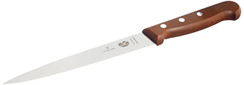 Victorinox, 5.3700.18, Wood, Filetiermesser, Extra scharfe Klinge, mit geradem Schliff, mit edlem Holzgriff, Braun, Made in Switzerland, von Victorinox