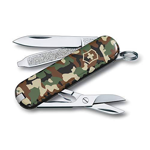 Victorinox Schweizer Taschenmesser, Klein, Classic SD, Multitool, Swiss Army Knife mit 7 Funktionen, Klinge, Nagelfeile, Schraubendreher, Grün-Camouflage Victorinox Schweizer Taschenmesser, Klein, Classic SD, Multitool, Swiss Army Knife mit 7 Funktionen, Klinge, Nagelfeile, Schraubendreher, Grün-Camouflage von Victorinox