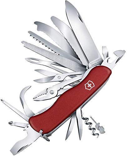 Victorinox, Taschenmesser, Work Champ XL, 111 mm, rot (31 Funktionen, Klinge, Korkenzieher, Mini-Schraubendreher 1.5 mm, Waidklinge), Feststellklinge von Victorinox